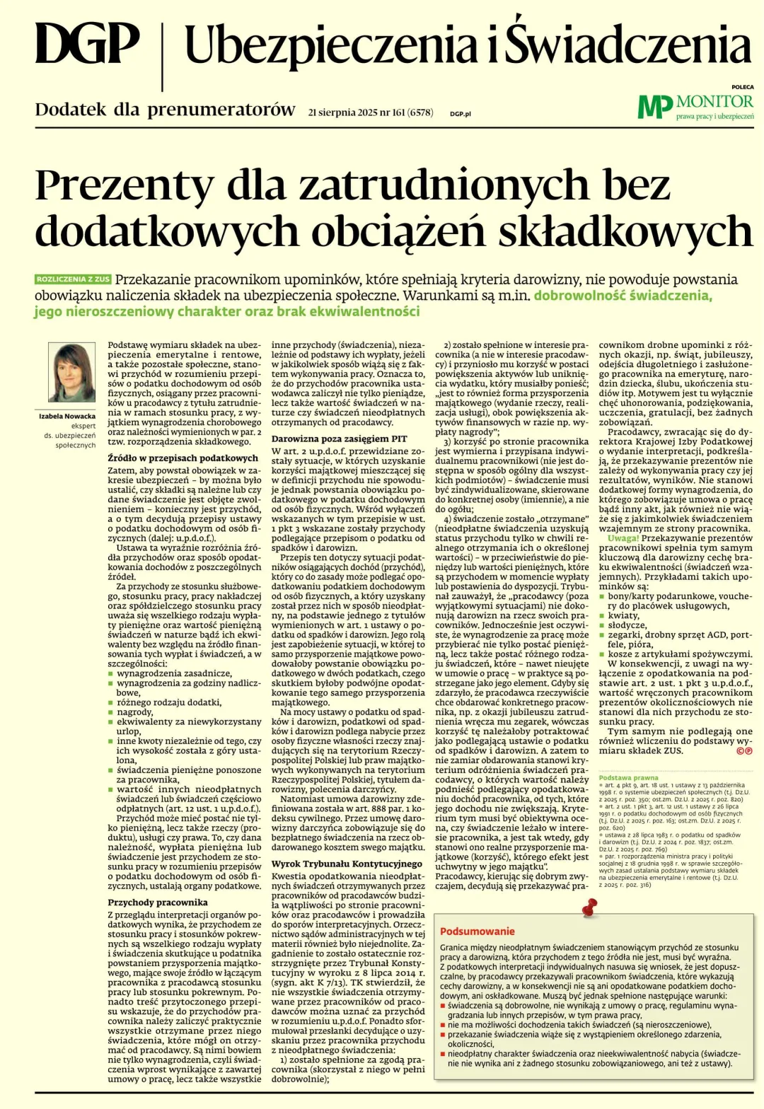 UBEZPIECZENIA I ŚWIADCZENIA