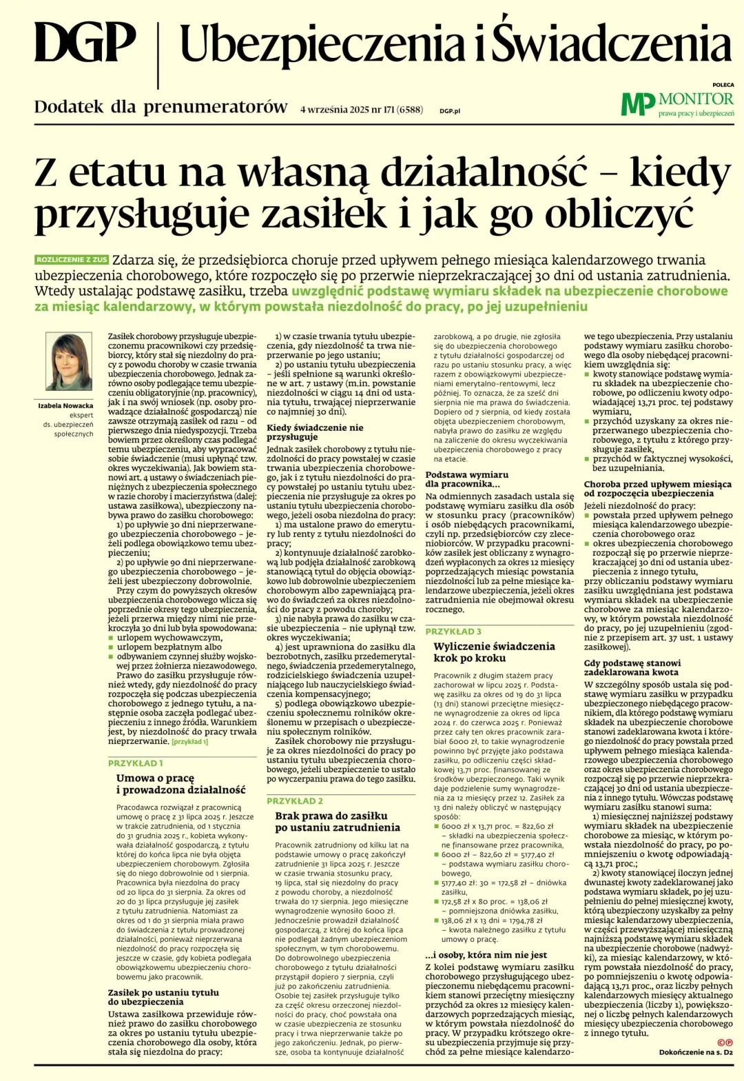UBEZPIECZENIA I ŚWIADCZENIA
