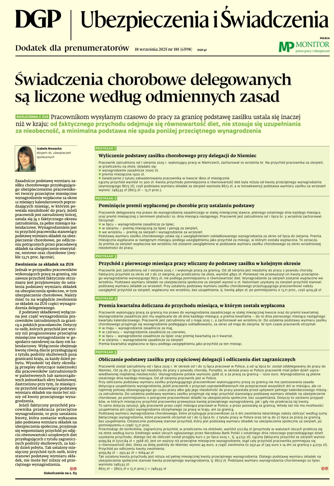 UBEZPIECZENIA I ŚWIADCZENIA
