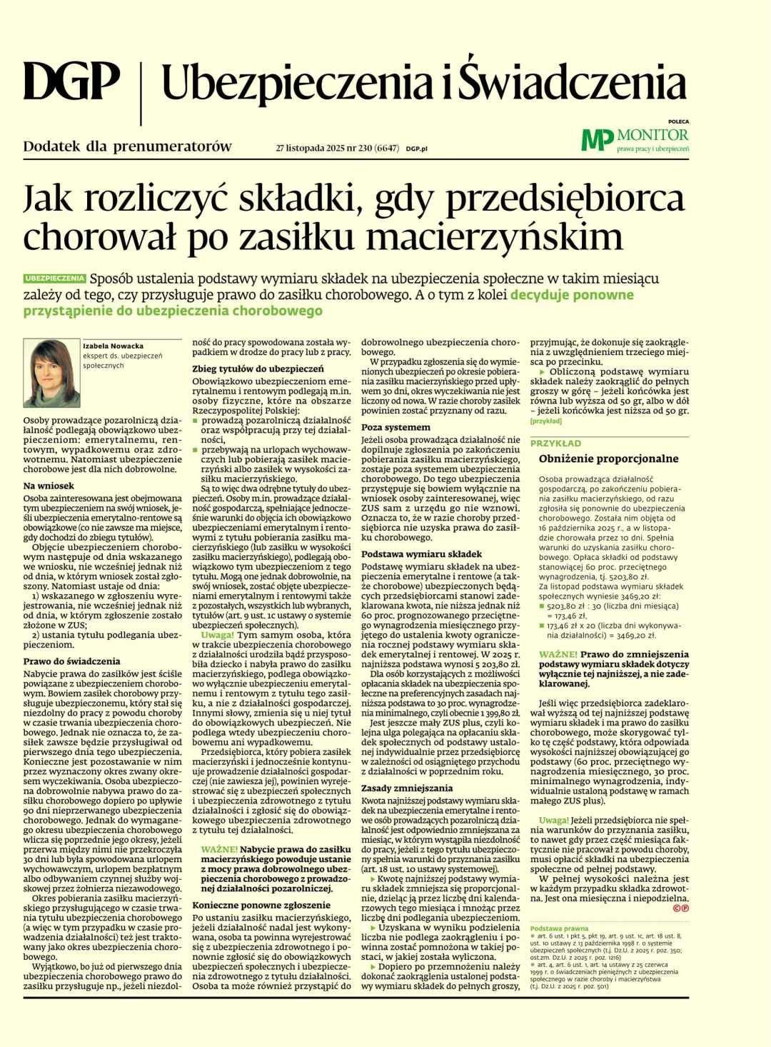 UBEZPIECZENIA I ŚWIADCZENIA