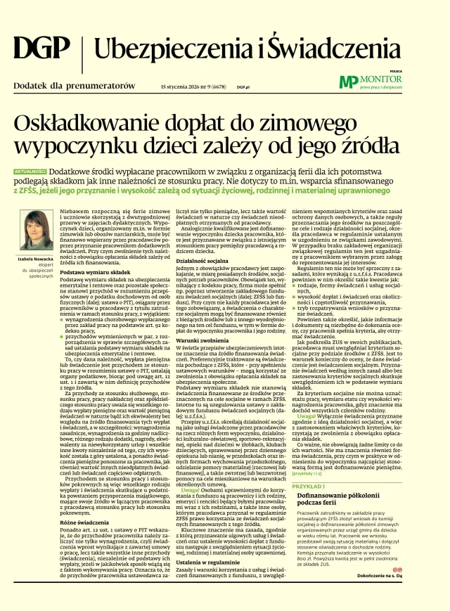 UBEZPIECZENIA I ŚWIADCZENIA