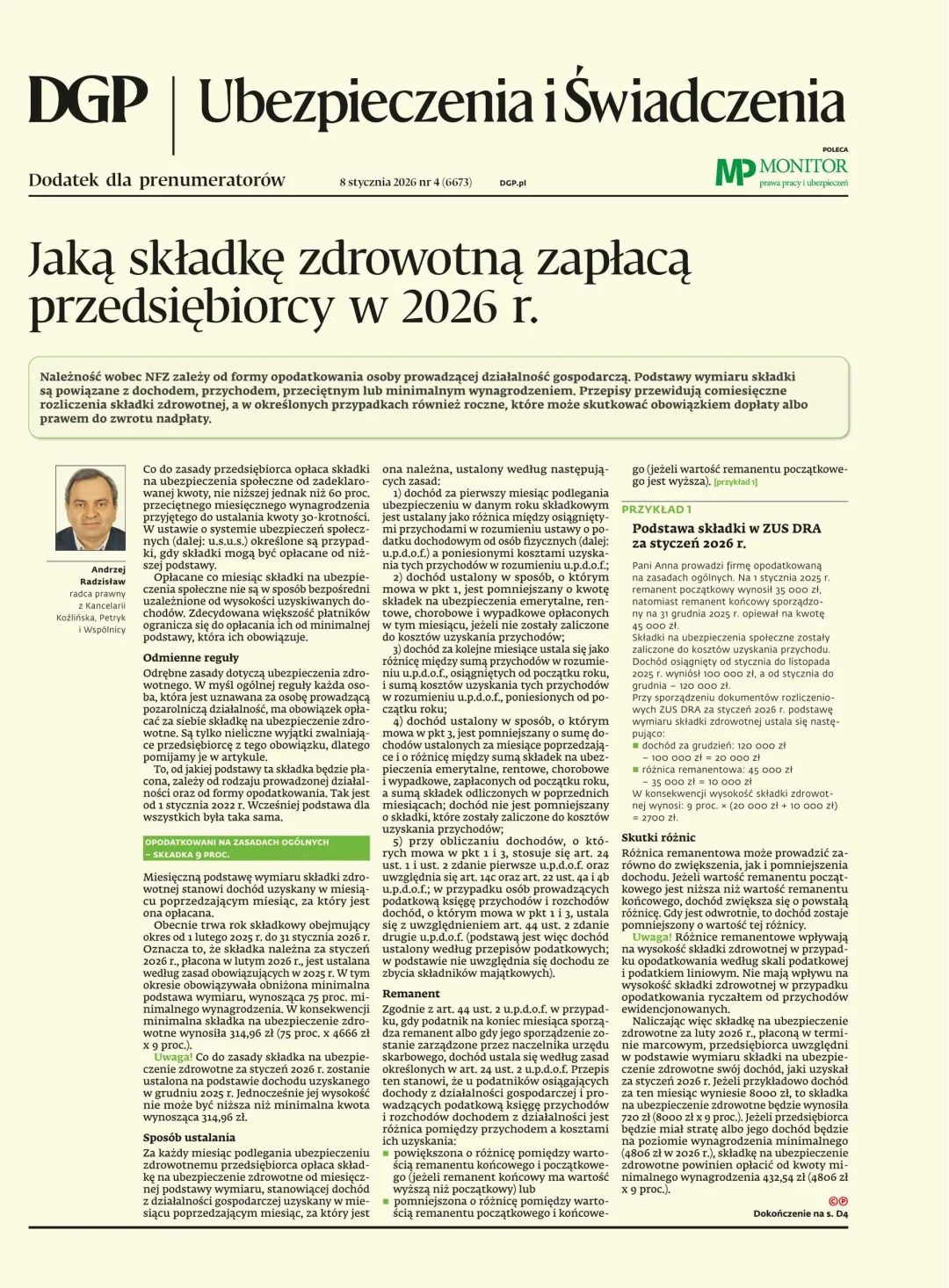 UBEZPIECZENIA I ŚWIADCZENIA