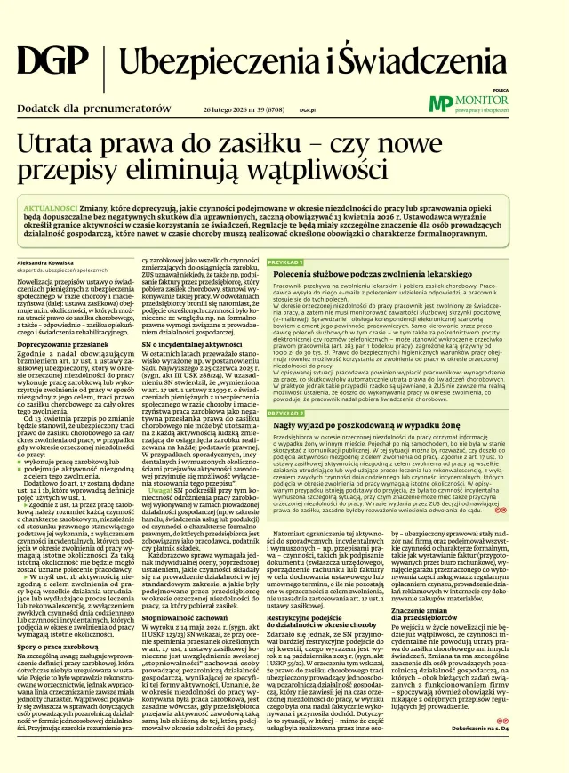 UBEZPIECZENIA I ŚWIADCZENIA