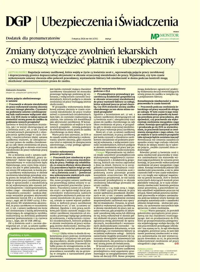UBEZPIECZENIA I ŚWIADCZENIA