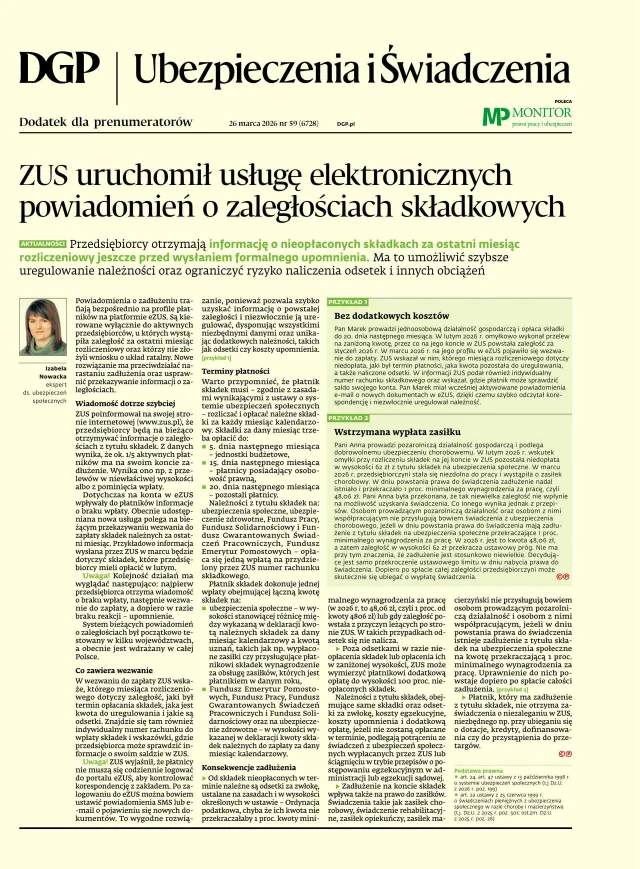 UBEZPIECZENIA I ŚWIADCZENIA