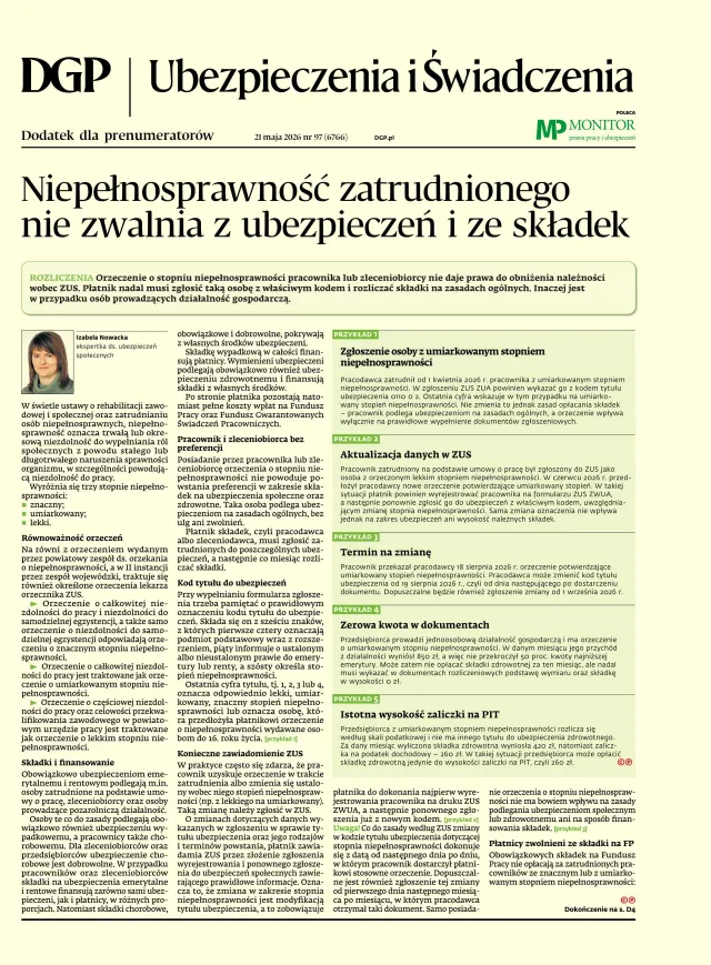 UBEZPIECZENIA I ŚWIADCZENIA