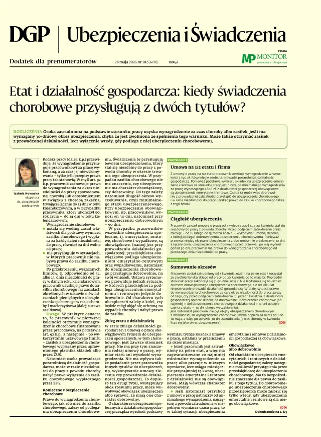 UBEZPIECZENIA I ŚWIADCZENIA