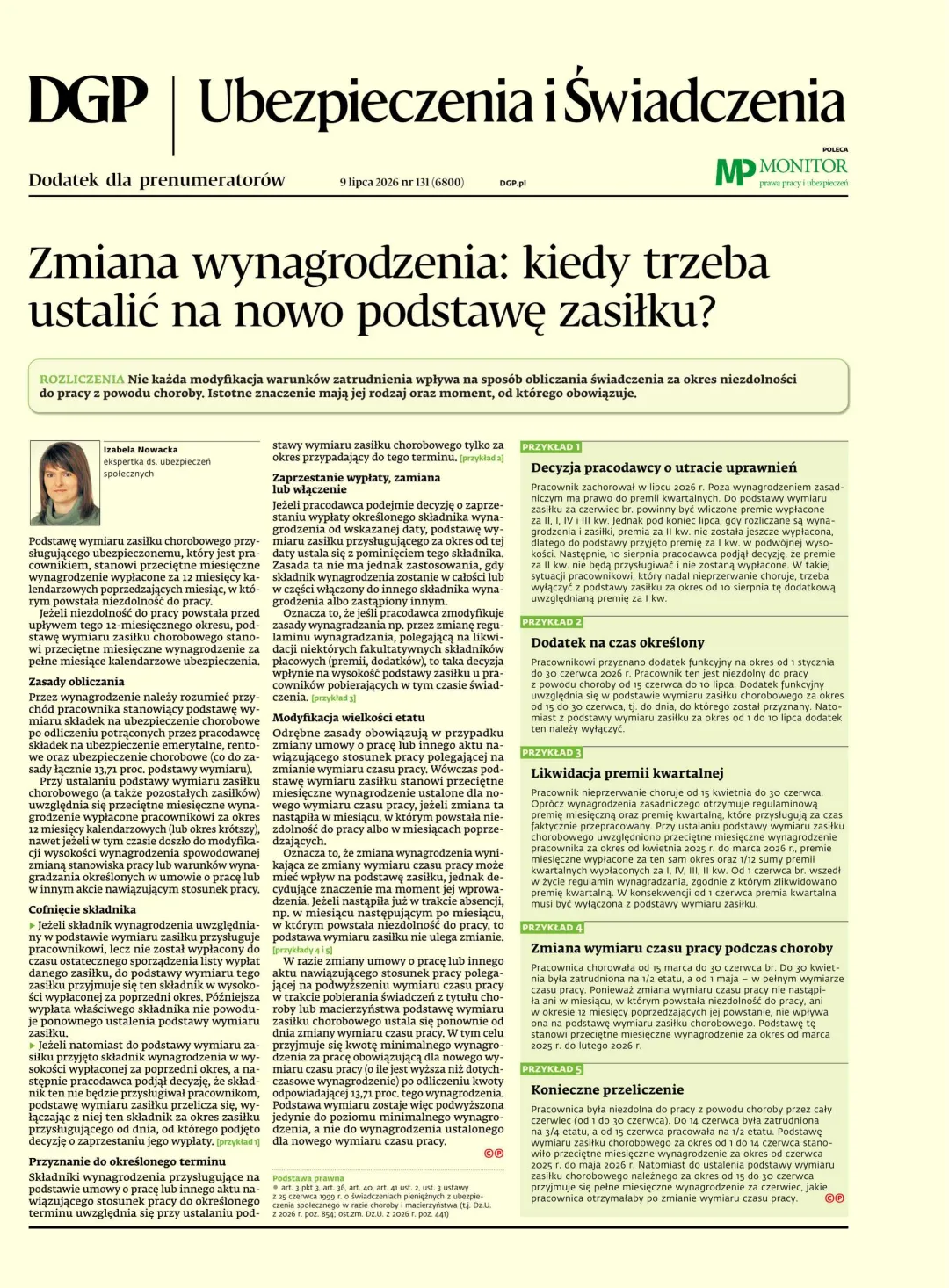 UBEZPIECZENIA I ŚWIADCZENIA