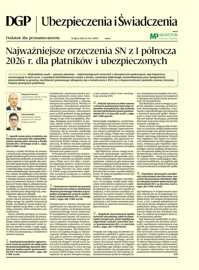 UBEZPIECZENIA I ŚWIADCZENIA