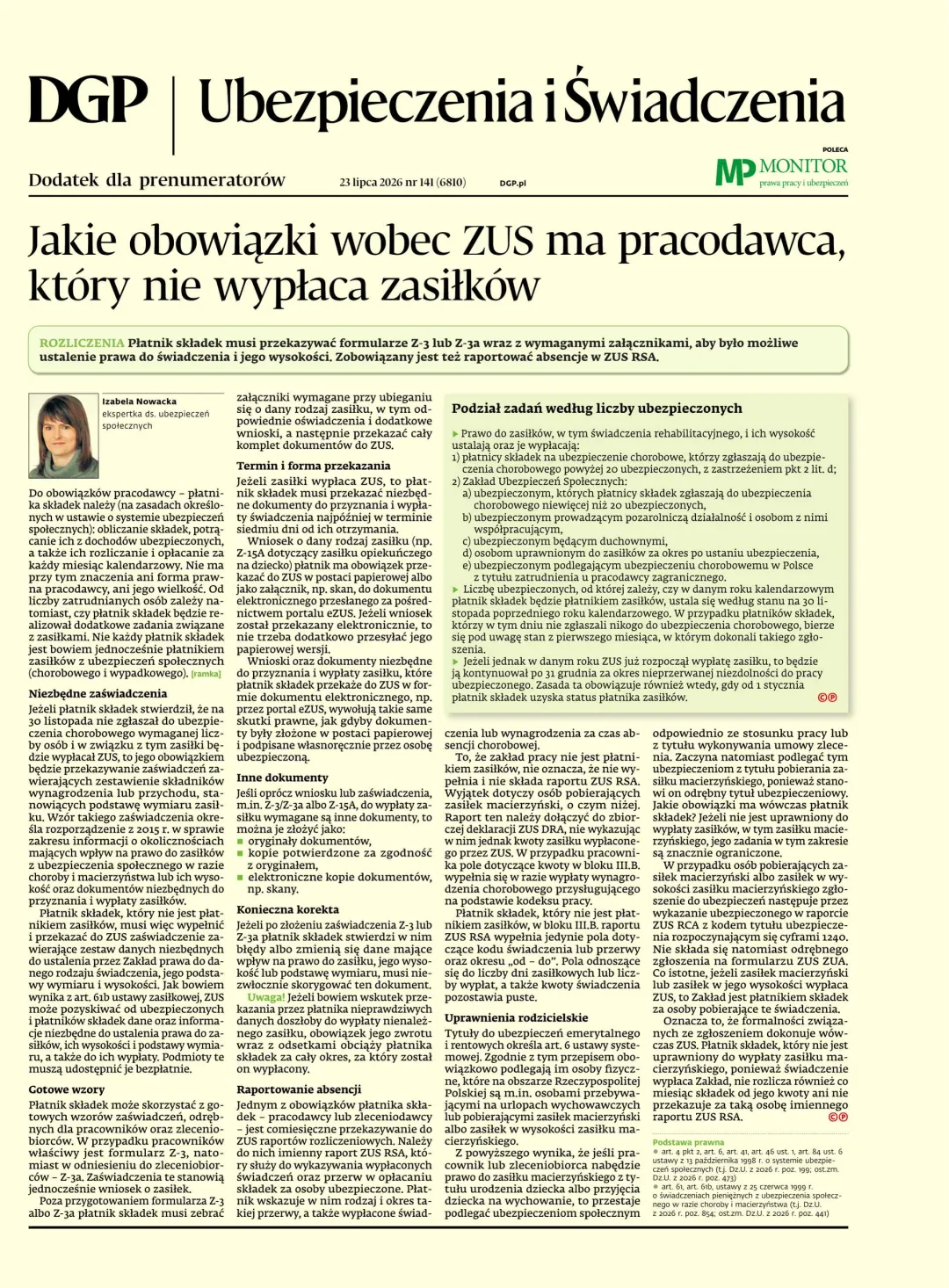 UBEZPIECZENIA I ŚWIADCZENIA