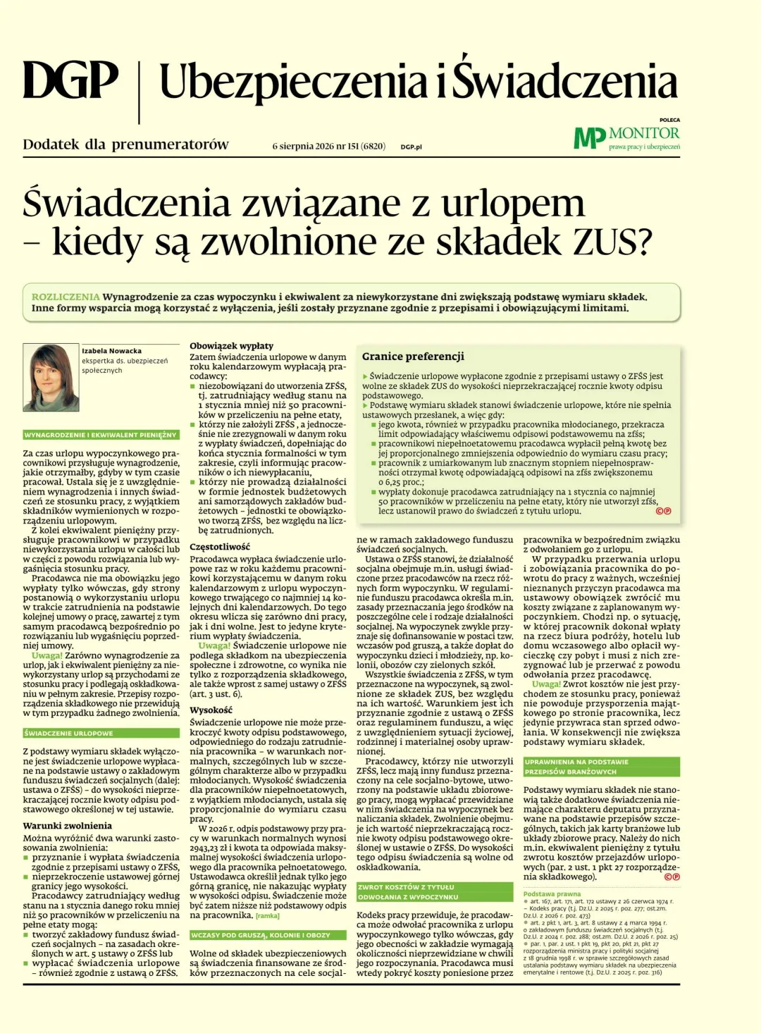 UBEZPIECZENIA I ŚWIADCZENIA