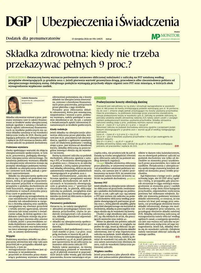 UBEZPIECZENIA I ŚWIADCZENIA