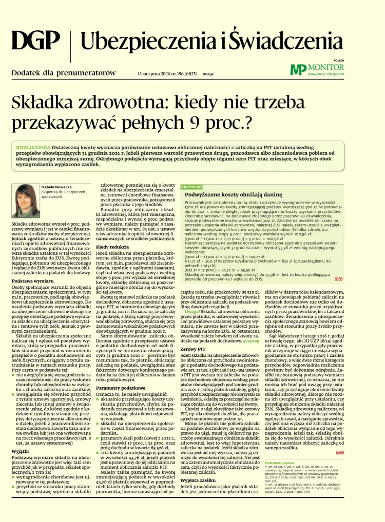 UBEZPIECZENIA I ŚWIADCZENIA