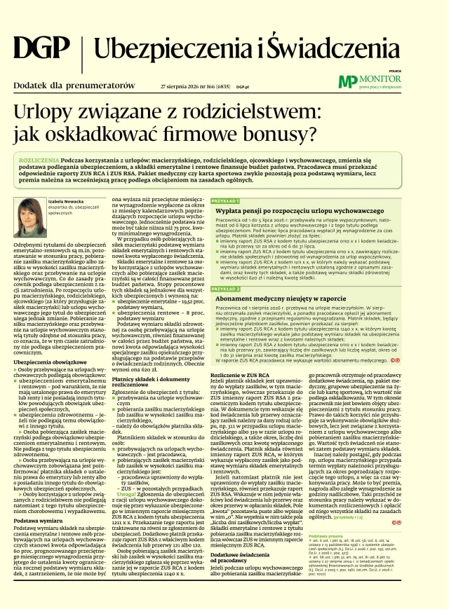 UBEZPIECZENIA I ŚWIADCZENIA