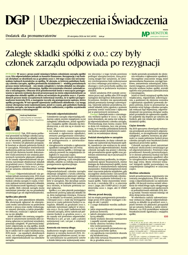 UBEZPIECZENIA I ŚWIADCZENIA