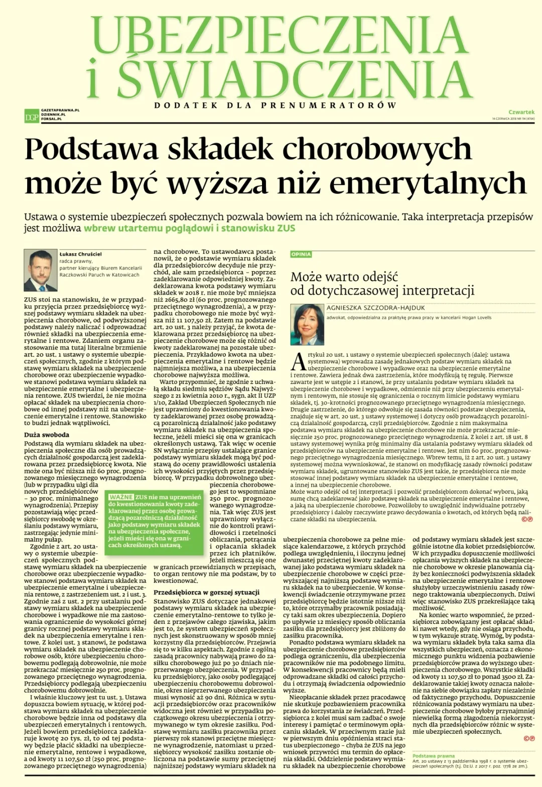 UBEZPIECZENIA I ŚWIADCZENIA