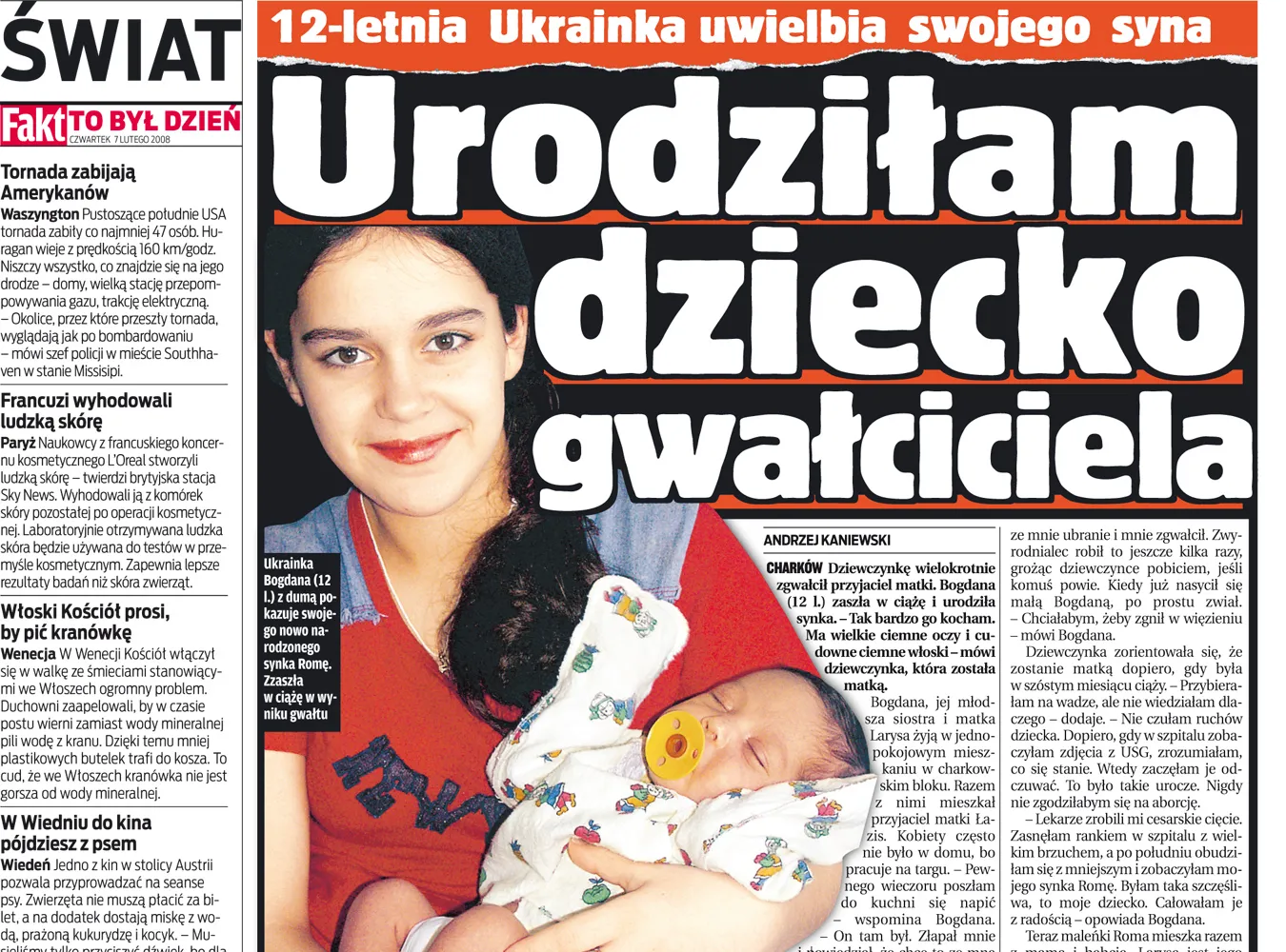12-letnia ukrainka urodziła dziecko gwałciciela