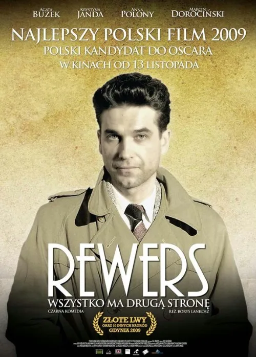 Plakat filmu  quot;Rewers quot; w reż. Borysa Lankosza, zdobywca tegorocznych Złotych Lwów na festiwalu filmów polskich w Gdyni