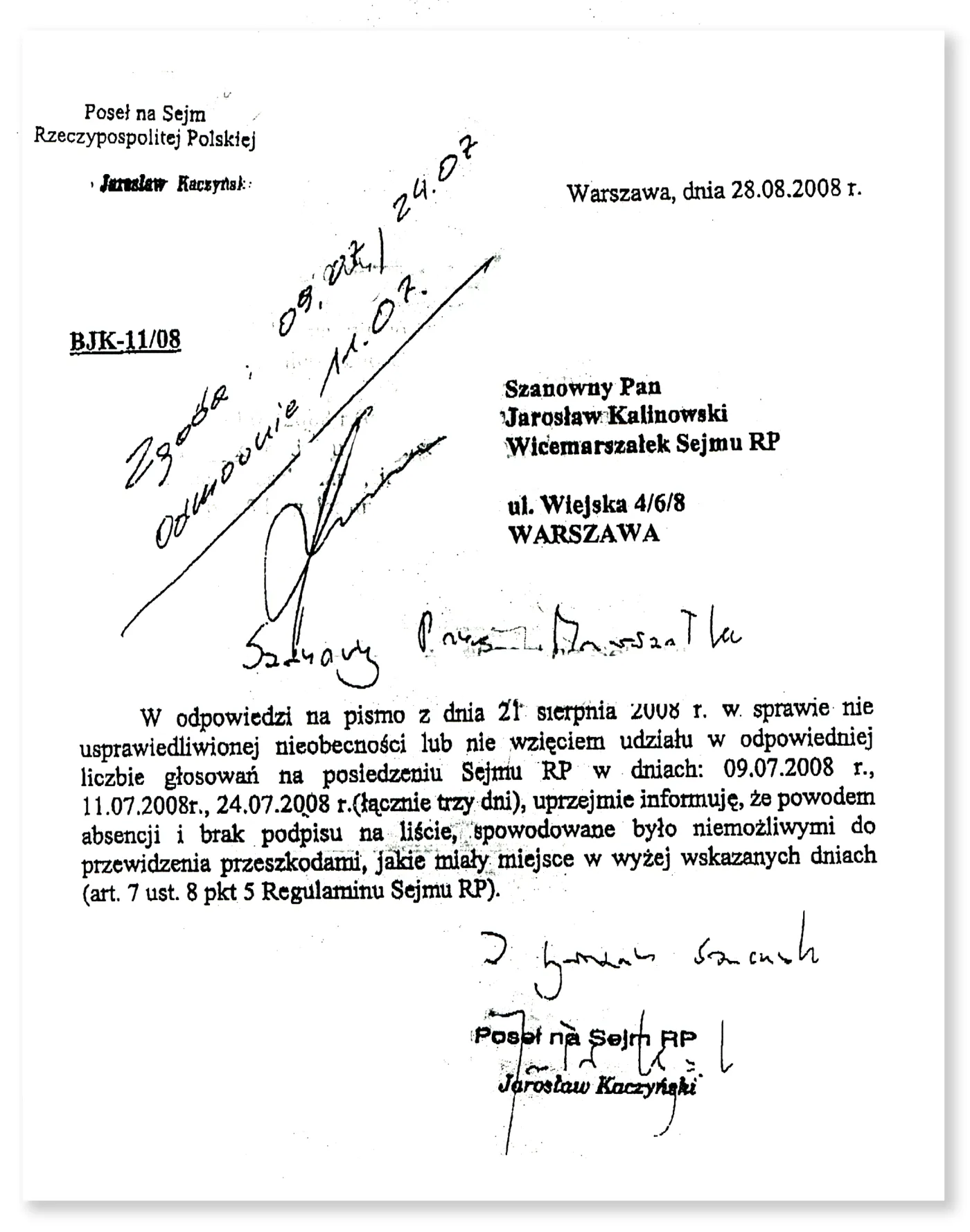 Usprawiedliwienie Jarosława Kaczyńskiego