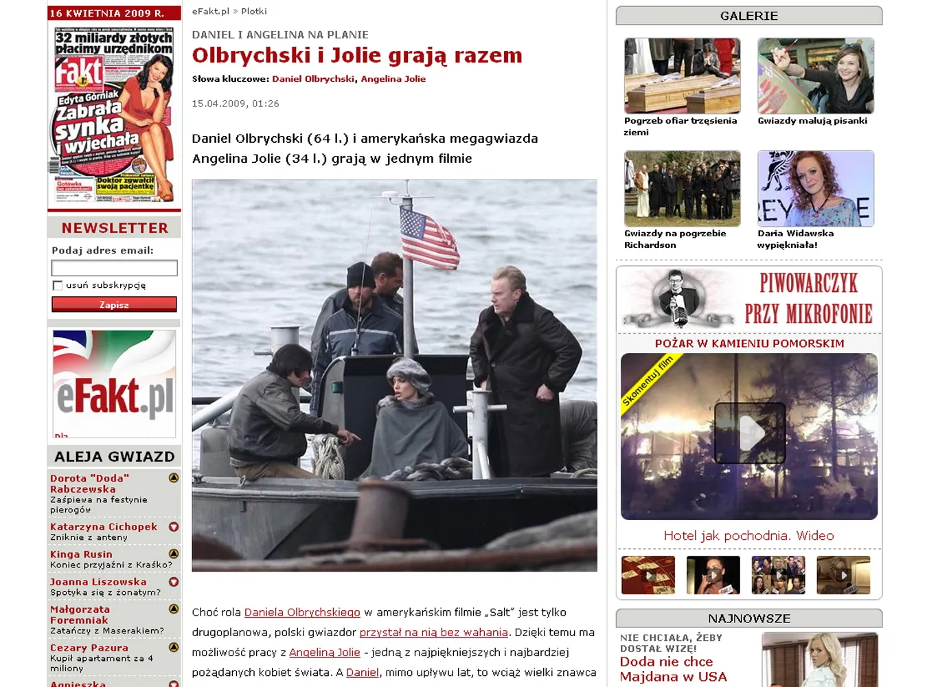 Olbrychski w towarzystwie Angeliny Jolie