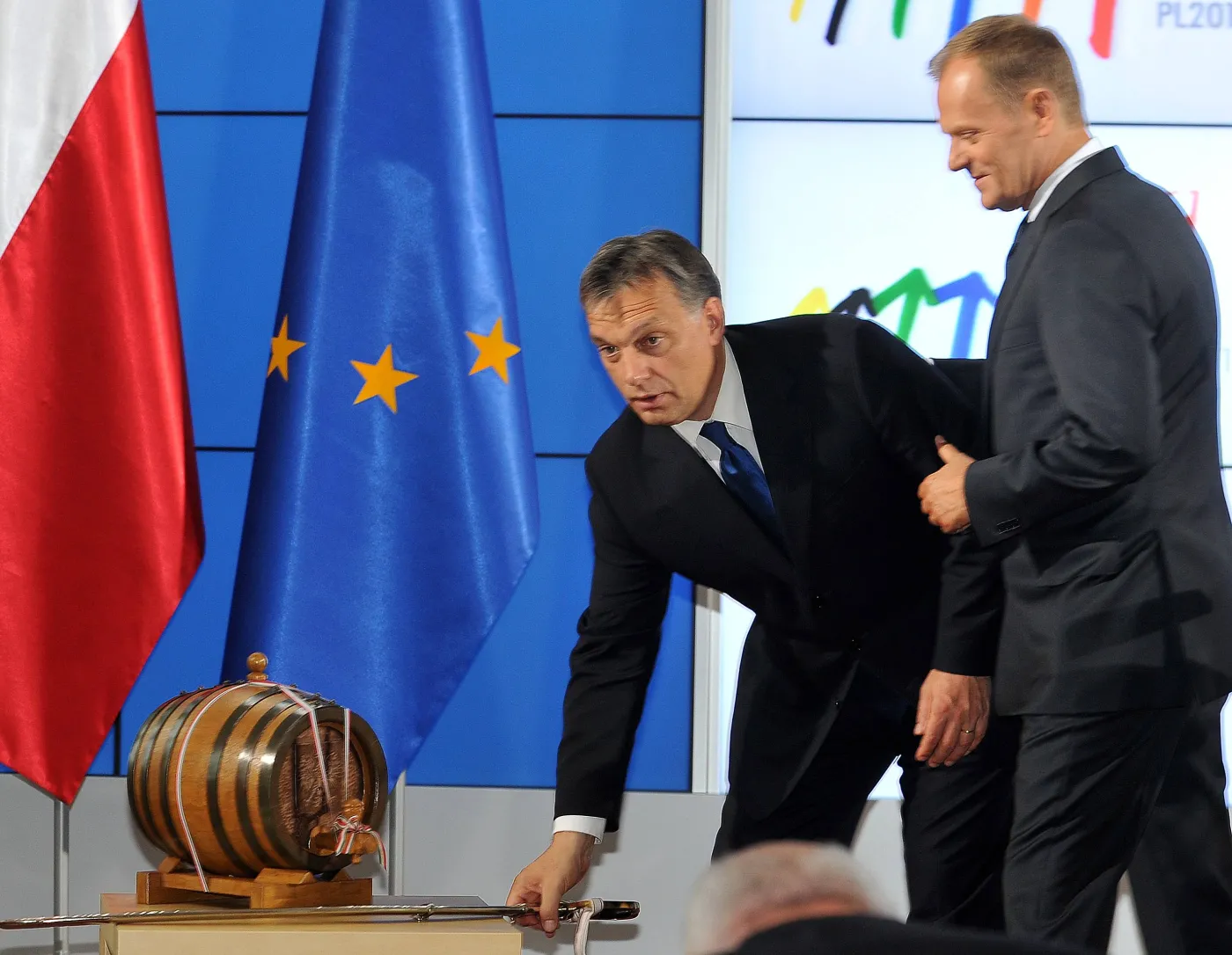 Premier Węgier Victor Orban i premier Polski Donald Tusk