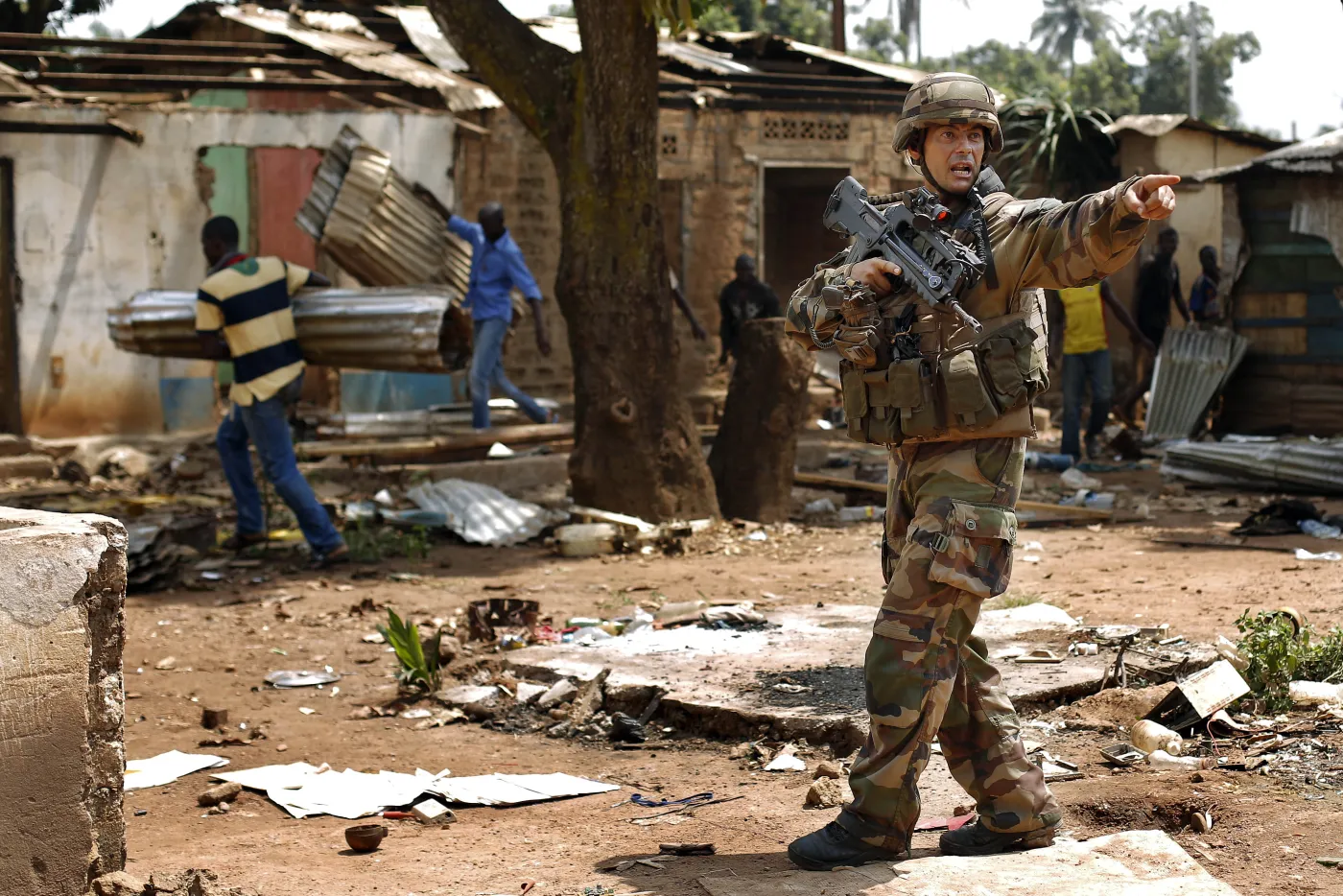 Francuski żołnierz w Bangui w Republice Środkowoafrykańskiej