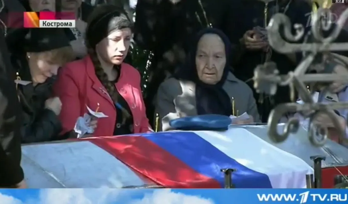 Pogrzeb rosyjskiego żołnierza poległego na Ukrainie / fot. Pierwyj Kanał