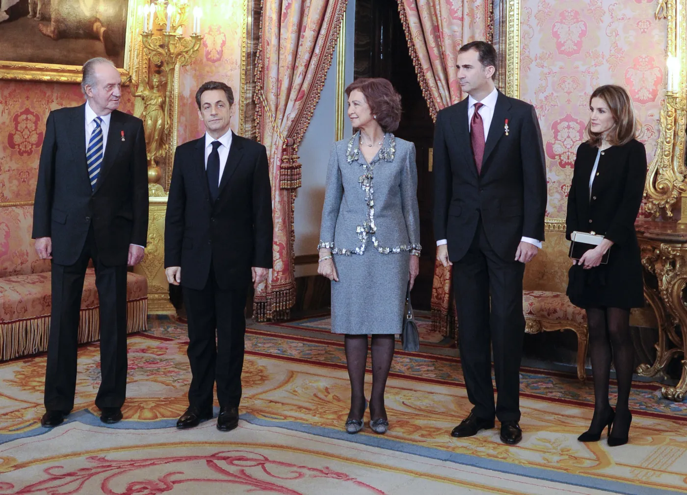 Hiszpańska rodzina królewska i prezydent Nicolas Sarkozy