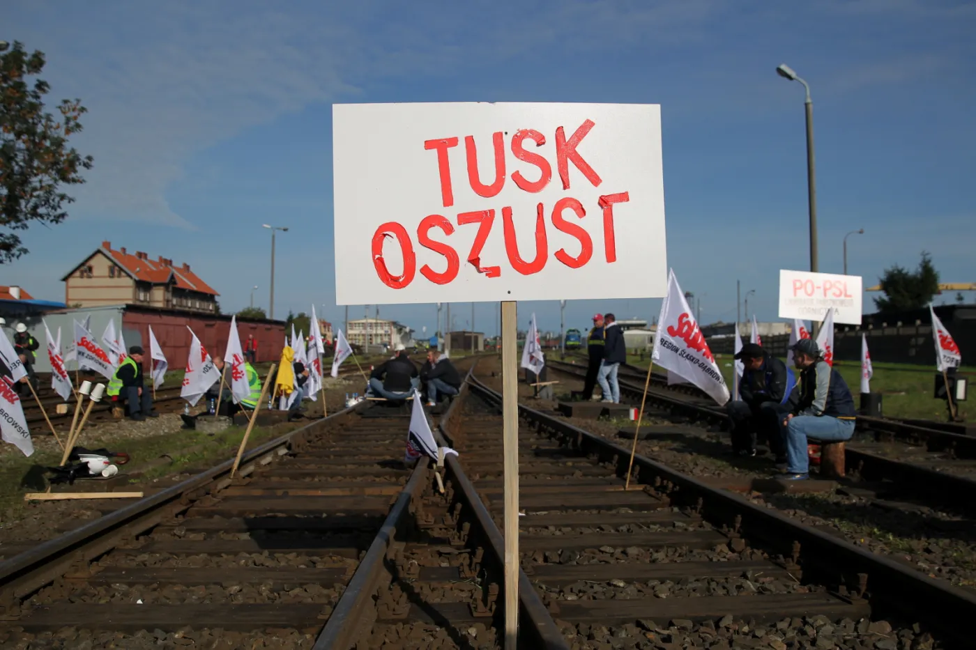 Protest górników na przejściu granicznym z Rosją