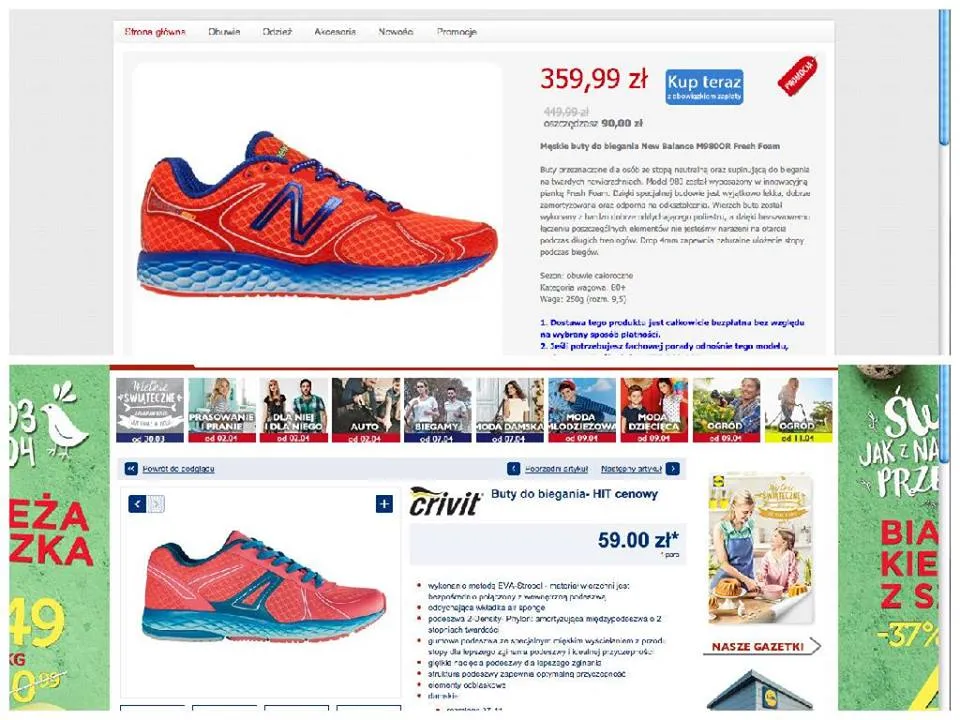 Zestawienie butów New Balance i Lidl - zamieszczone przez New Balance