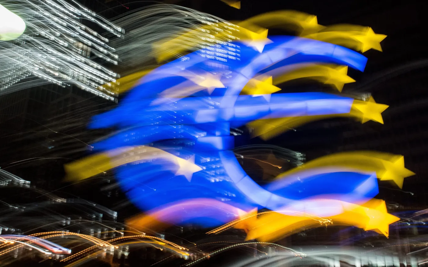 Symbol euro we Frankfurcie