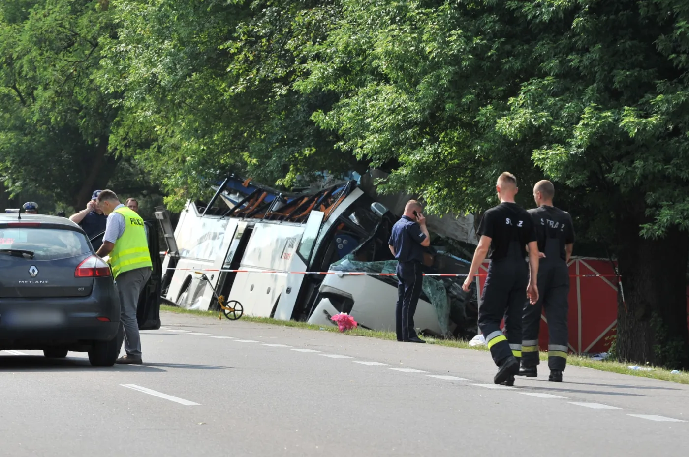 Wypadek ukraińskiego autokaru na obwodnicy Garwolina