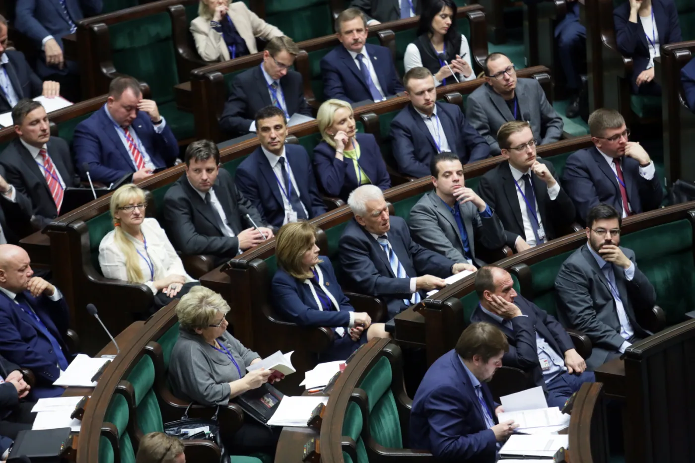 Nowi posłowie podczas wykładu w Sejmie