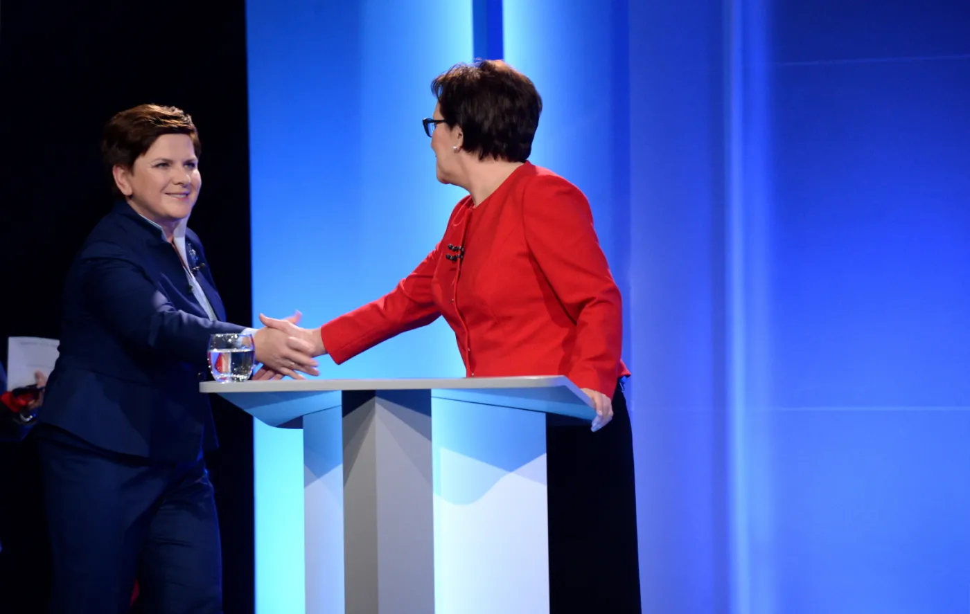 Przewodnicząca PO, premier Ewa Kopacz oraz kandydatka PiS na premiera Beata Szydło