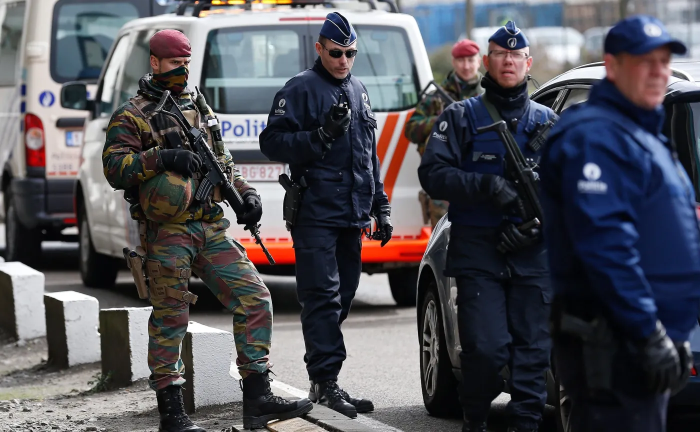 Policja na ulicach Brukseli