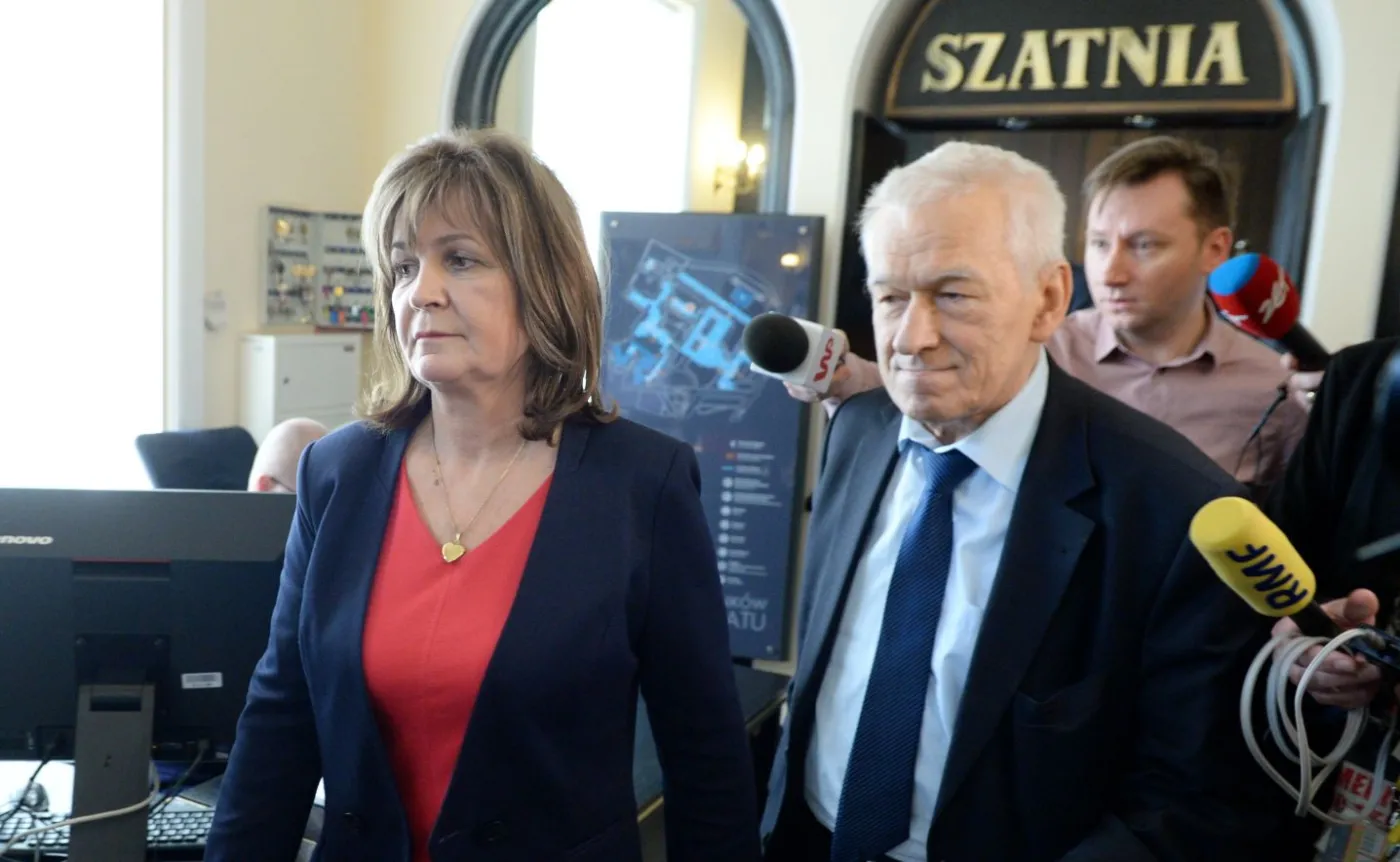 Posłanka Kukiz'15 Małgorzata Zwiercan i marszałek senior, poseł Kukiz'15 Kornel Morawiecki