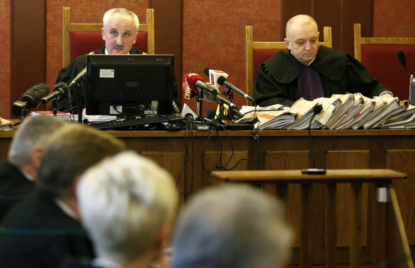 Sędzia Mirosław Ziaja podczas ogłoszenia wyroku w procesie odwoławczym ws. katastrofy w kopalni Halemba