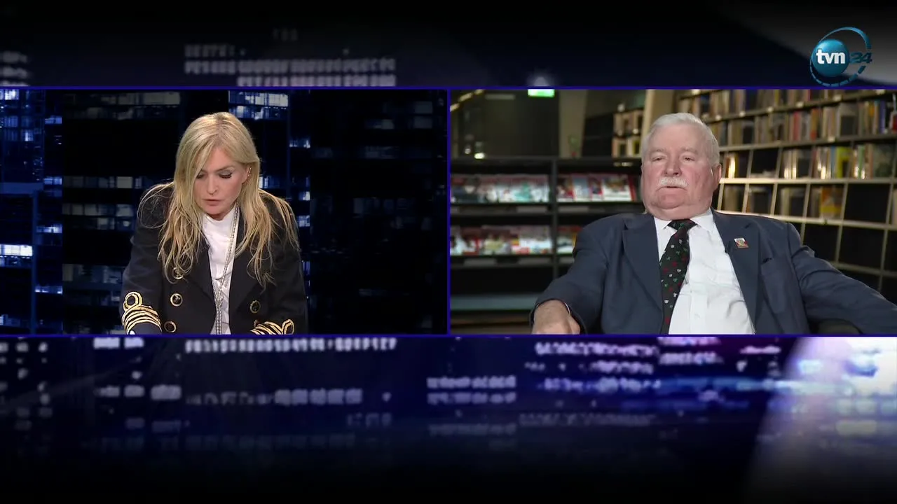 Monika Olejnik i Lech Wałęsa