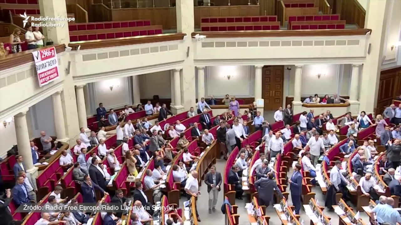 Dron na obradach ukraińskiego parlamentu