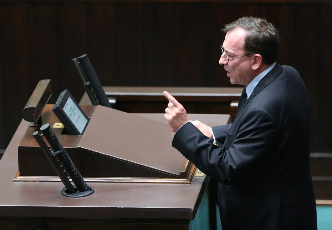  Koordynator służb specjalnych Mariusz Kamiński w Sejmie