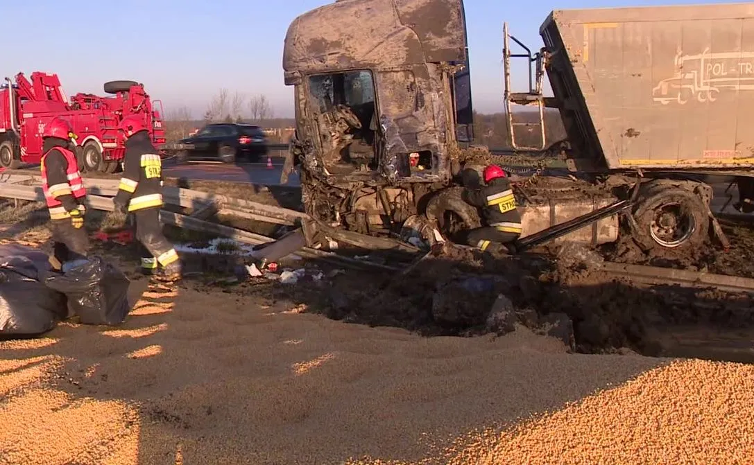 Wypadek na autostradzie A2