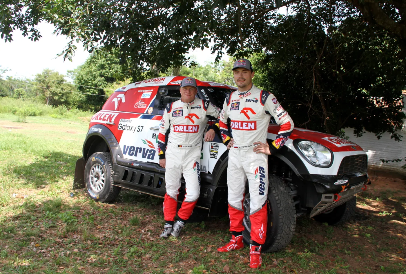 Jakub Przygoński (P) z pilotem Tomem Colsoulem (Mini All4 Racing)