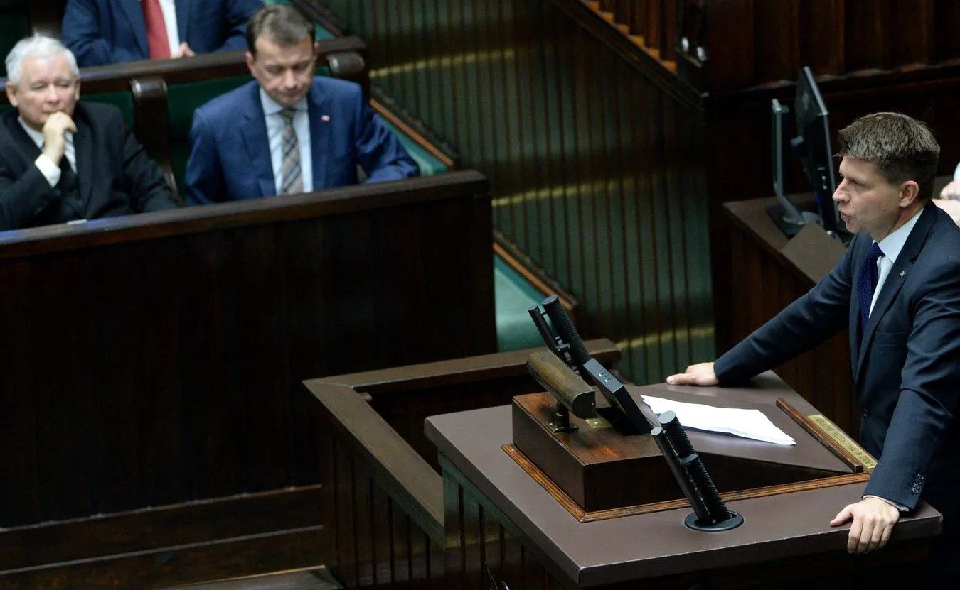 Jarosław Kaczyński i Ryszard Peru w Sejmie