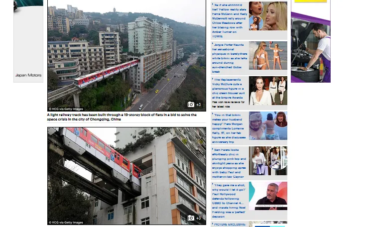 Pociągiem przez środek bloku