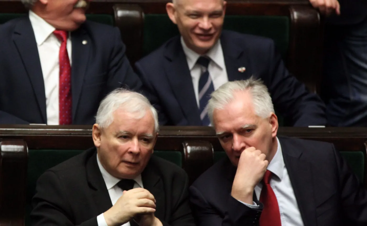 Jarosław Kaczyński i Jarosław Gowin w Sejmie