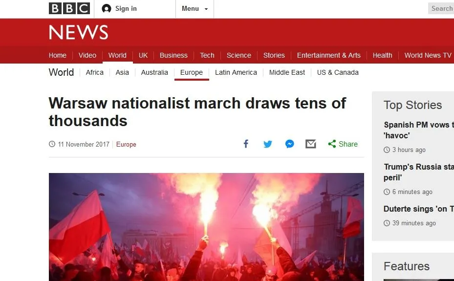 Nacjonaliści? Skrajna prawica? Neonaziści? Jak media na świecie opisują Marsz Niepodległości