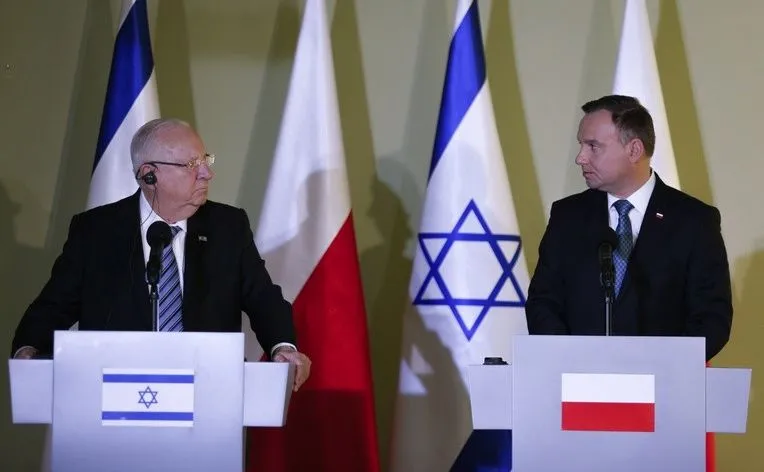 Reuwen Riwlin i Andrzej Duda