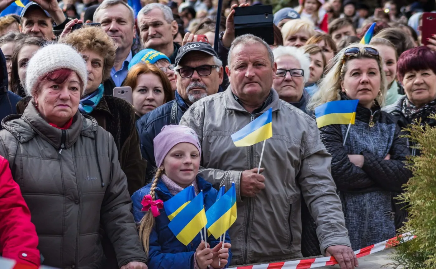 Ukraińcy na wiecu wyborczym