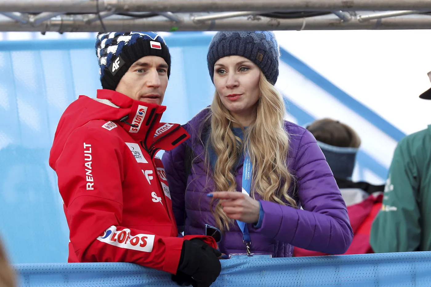 Kamil Stoch (L) wraz ze swoją żoną Ewą Bilan-Stoch (P)