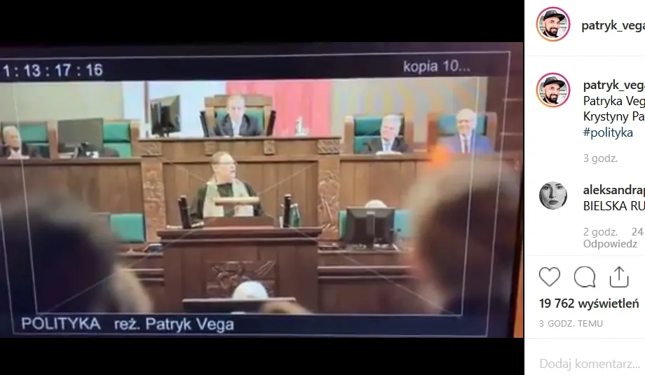 Kadr z filmu "Polityka" Patrya Vegi
